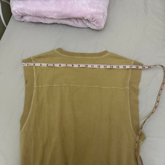 Mother The Swiper Crop Top Bronze Mist Tan Size Small Elastic Band Sleeveless - Picture 10 of 14